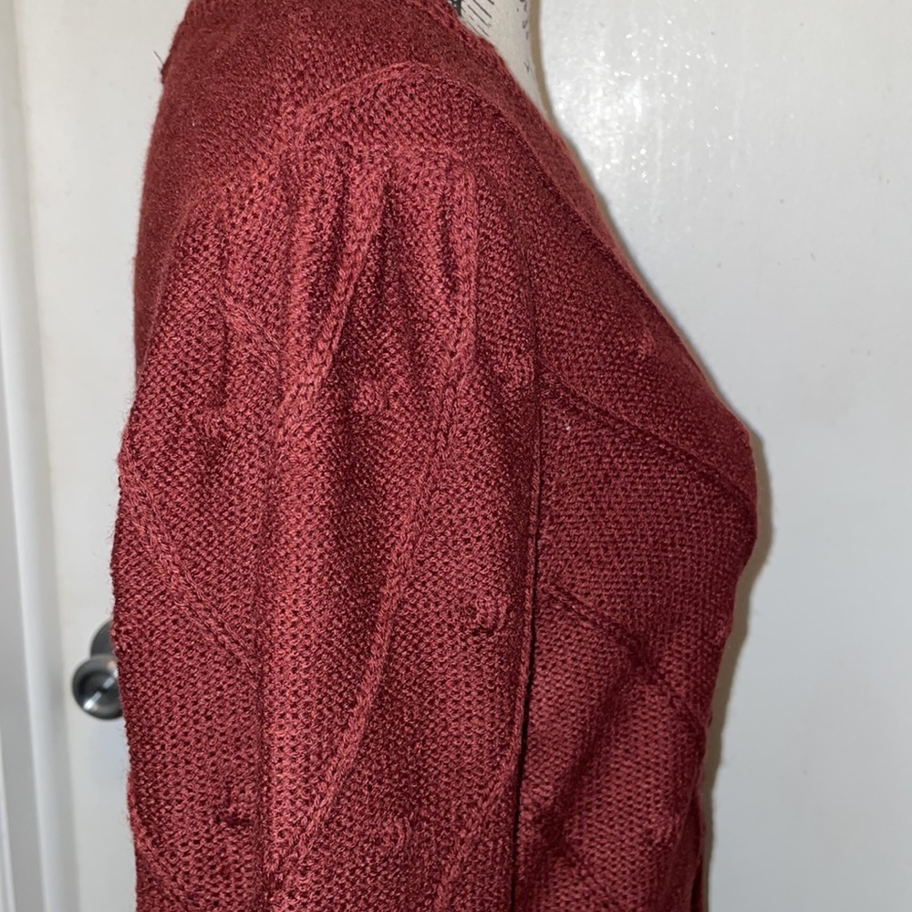 ADRIENNE VITTADINI Maroon knit Sweater dress long sleeve dress sz XL NWT - Picture 4 of 7